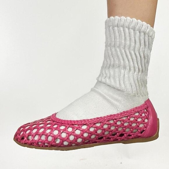 Pink weaved ballerina flats by Jessica - Picture 8 of 8